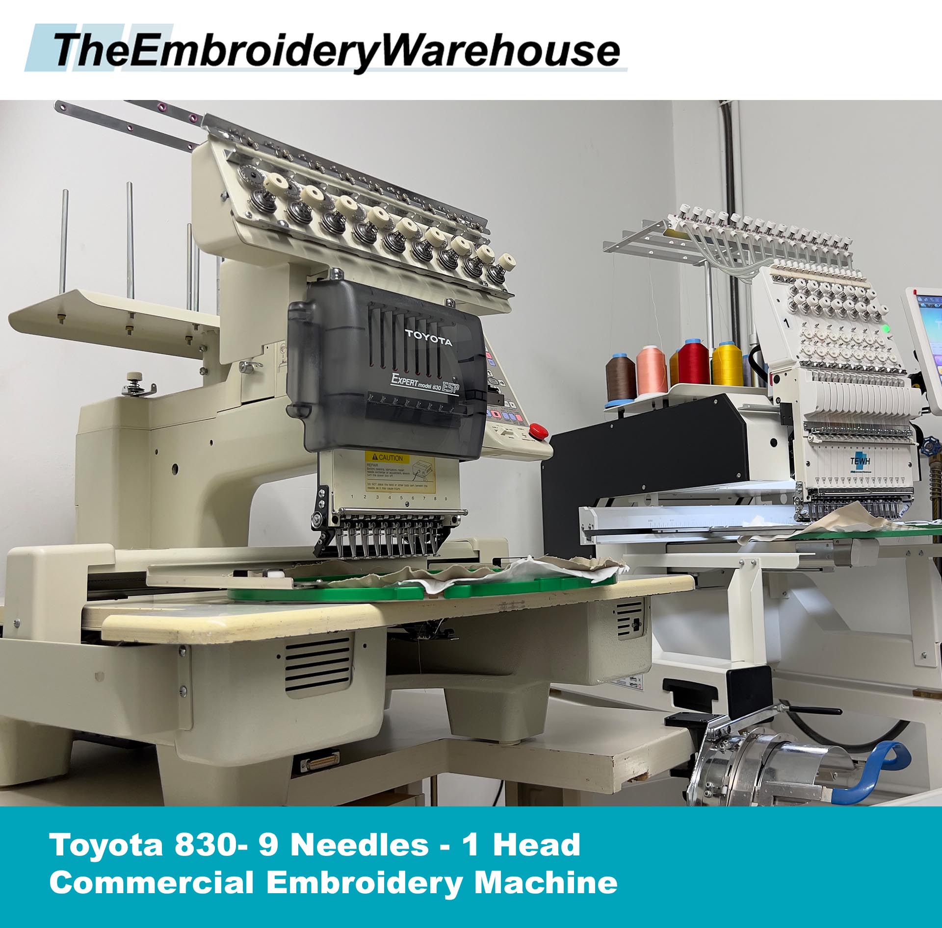 USED Toyota 830 9 Needles 1 Head Commercial Embroidery Machine
